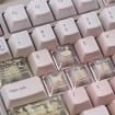 Alternative view of Cute Pastel Pink White Gradient Keycaps Set for Mechanical Keyboard, Kawaii Keycaps, Cherry Profile, PBT Dye-Sub, for Mx(+)Switches, 166pcs