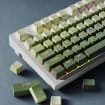 Alternative view of Green Gradient Keycaps Set: RGB Shine Through Double Shot Cherry Profile for Mx Mechanical Keyboards 60 65 75 84 87 96 100 ANSI ISO