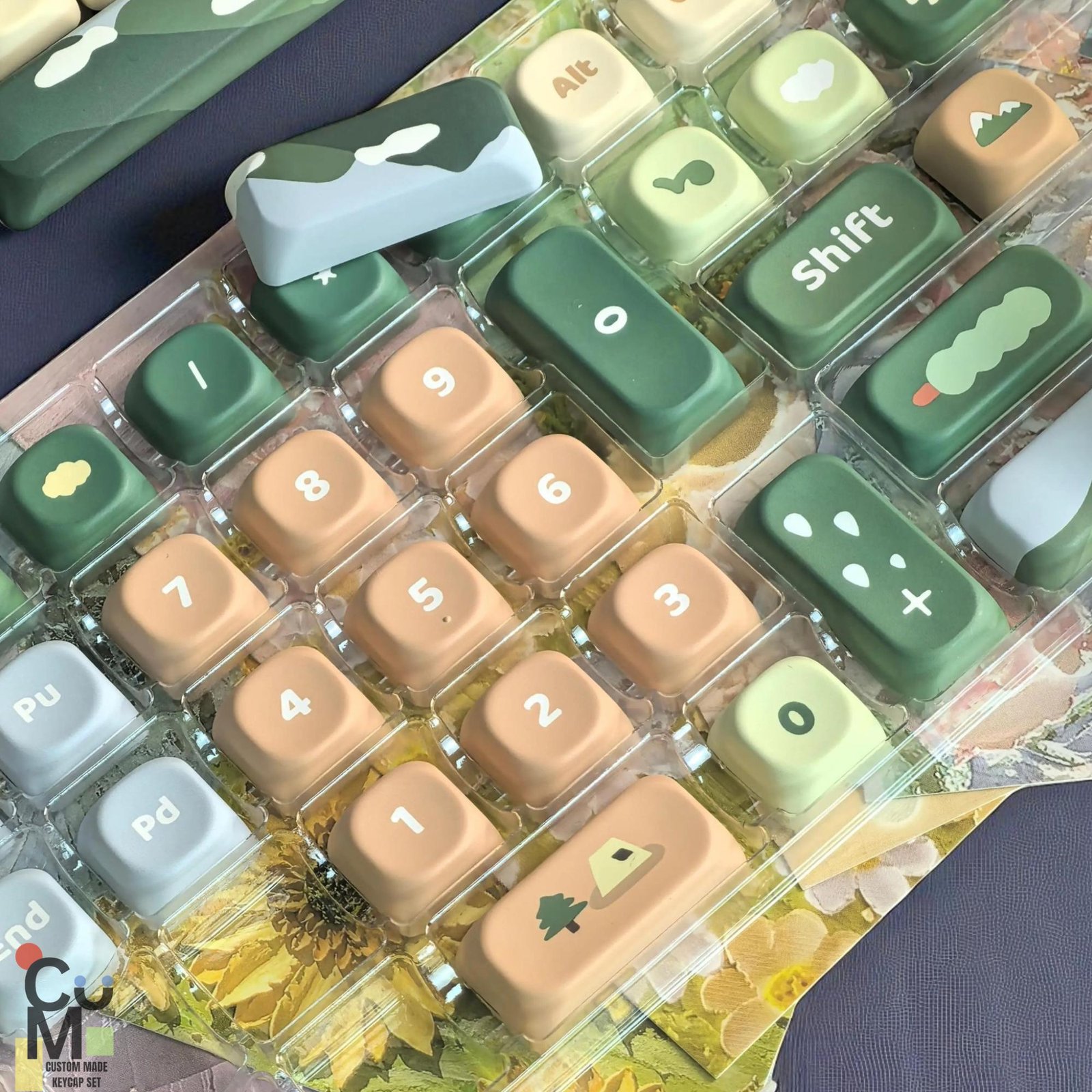 Green Hiking Keycap Set, MOA PBT Dye-Sub Keycaps (128/142 Keys) - 图片 4