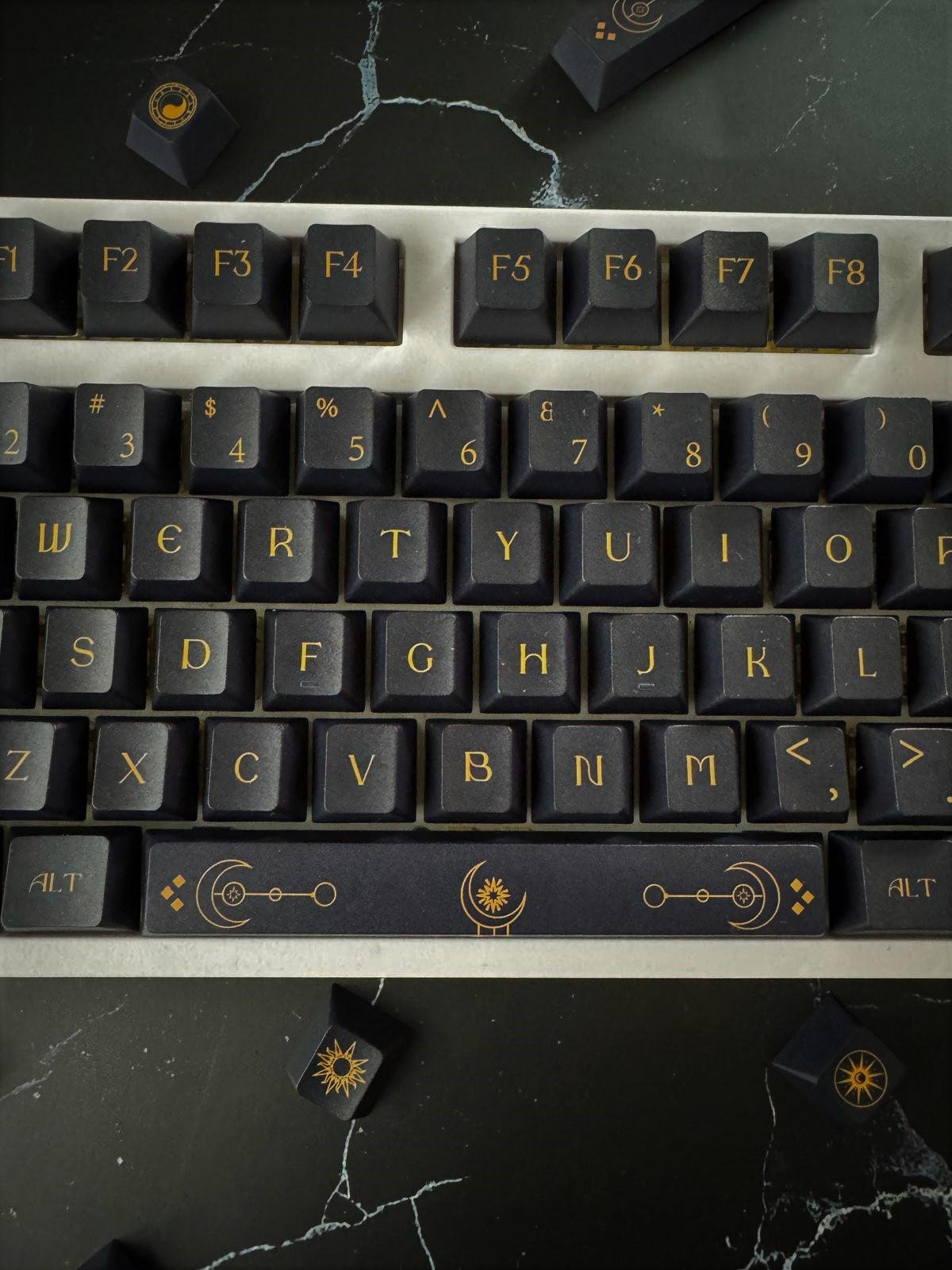 Dark Starry Night Sky Keycap Set, Celestial Theme Keycap Set for Mechanical Keyboard, Astronomy Keycaps Set, Cherry Profile, Gifts - 图片 6