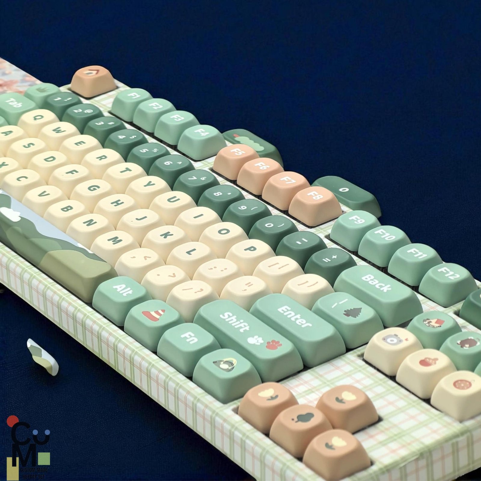 Green Hiking Keycap Set, MOA PBT Dye-Sub Keycaps (128/142 Keys) - 图片 2