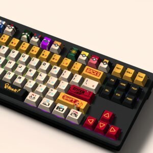 Japanese Style Pokémon Keycap Set, 135 Keys PBT Cherry Profile, Mechanical Keyboard Keycaps, Artisan Keycaps, Bold Aesthetic, Gamer Style