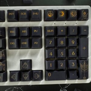 Dark Starry Night Sky Keycap Set, Celestial Theme Keycap Set for Mechanical Keyboard, Astronomy Keycaps Set, Cherry Profile, Gifts