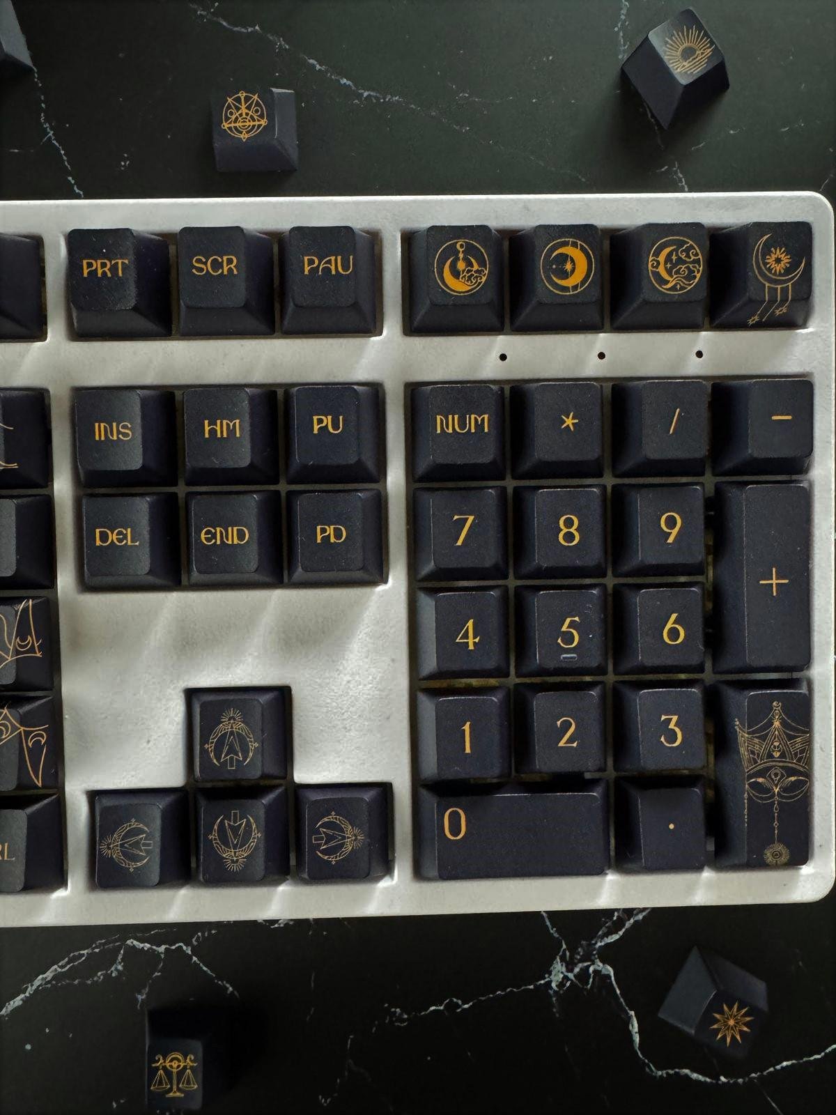 Dark Starry Night Sky Keycap Set, Celestial Theme Keycap Set for Mechanical Keyboard, Astronomy Keycaps Set, Cherry Profile, Gifts