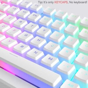 udding PBT Keycaps 129 Keys – Double Shot Translucent OEM Profile RGB Backlit Keycap Set for 60/80/100 Mechanical Keyboards